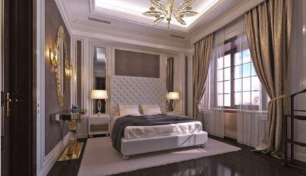 Белая спальня в стиле арт деко