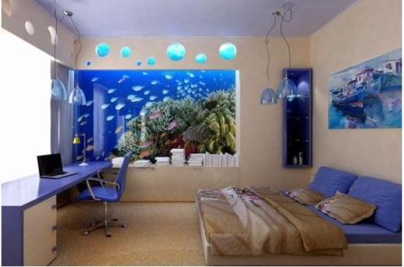 Спальня в синем стиле 