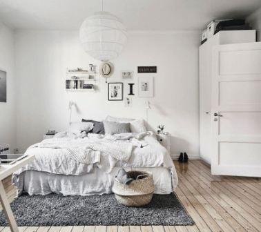 Скандинавский стиль в интерьере спальни 