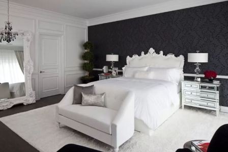 Интерьер спальни в белом стиле 
